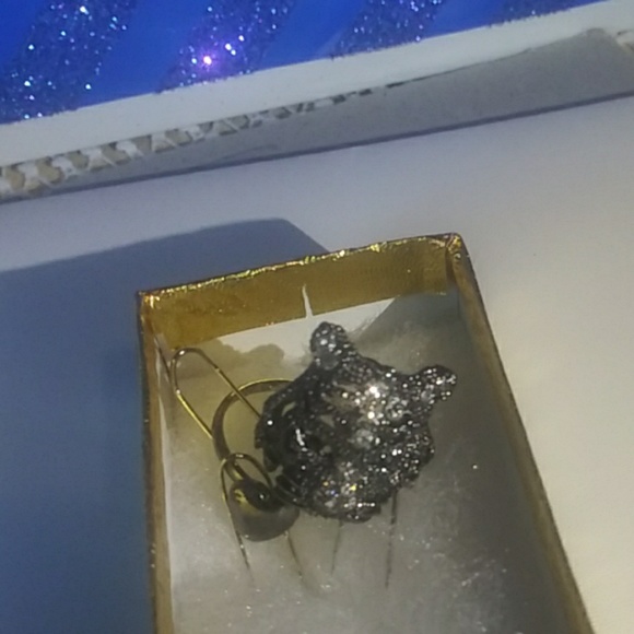 Glittery Glowing Eyed Black Panther Heart Ring NWT - Picture 5 of 6